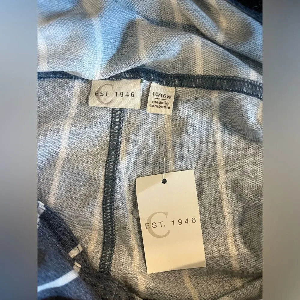 NEW, BIBS SIZE 14/16 BLUE WHITE STRIPE JUMPSUIT ROMPER EST. 1946​ - Picture 6 of 6